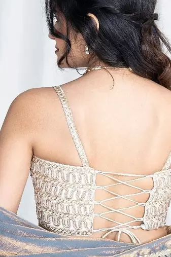 Elsa Blue Kanjivaram Ensemble Outfit