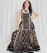Shades Of Ajrakh - Mashru Handblock SL Outfit - Black