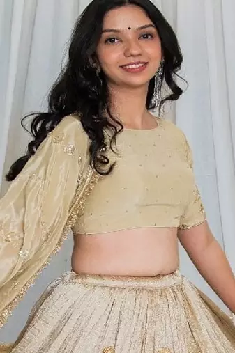Shades Of Lampi - Crush Silk Sona Lampi Outfit - Beige