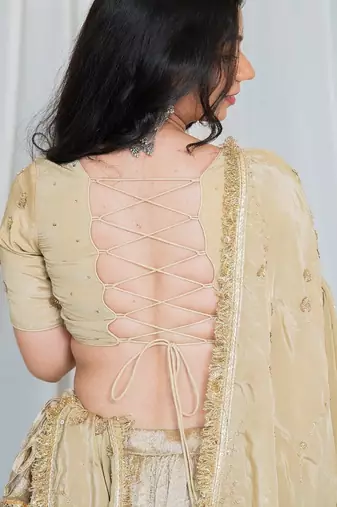 Shades Of Lampi - Crush Silk Sona Lampi Outfit - Beige