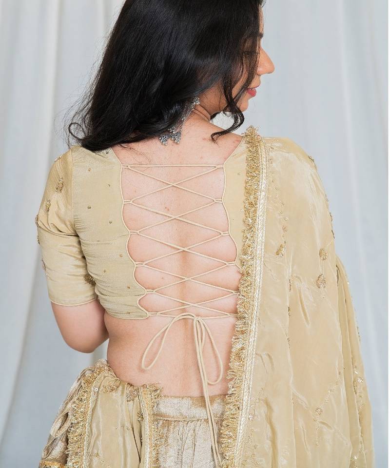 Shades Of Lampi - Crush Silk Sona Lampi Outfit - Beige