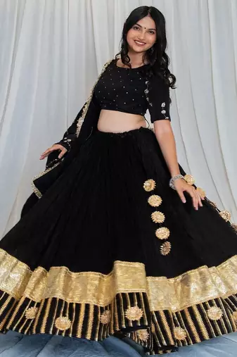 Shades Of Lampi - Crush Silk Sona Lampi Outfit - Black