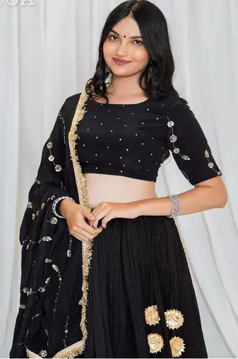 Shades Of Lampi - Crush Silk Sona Lampi Outfit - Black