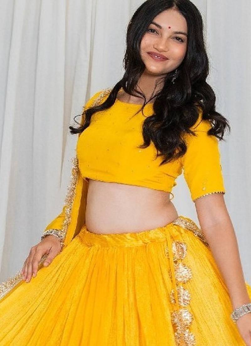 Shades Of Lampi - Crush Silk Sona Lampi Outfit - Yellow