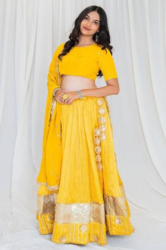 Shades Of Lampi - Crush Silk Sona Lampi Outfit - Yellow