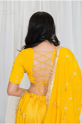 Shades Of Lampi - Crush Silk Sona Lampi Outfit - Yellow