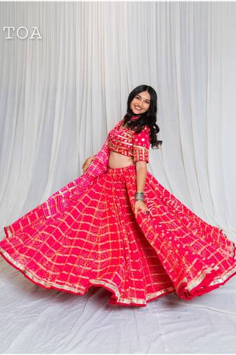 Shades Of Lampi - Gharchola Bandhani Lampi Outfit - Pink