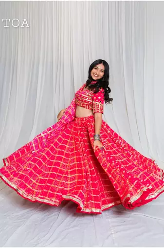 Shades Of Lampi - Gharchola Bandhani Lampi Outfit - Pink