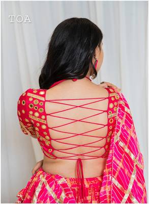 Shades Of Lampi - Gharchola Bandhani Lampi Outfit - Pink 4