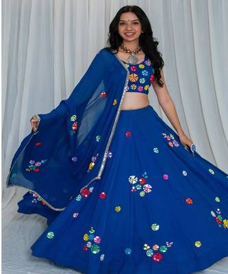 Shades Of Mirror - Random Multi Mirror Work Outfit - Blue 1