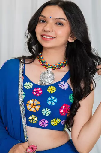 Shades Of Mirror - Random Multi Mirror Work Outfit - Blue