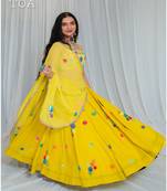 Shades Of Mirror - Random Multi Mirror Work Outfit - Lime Yellow