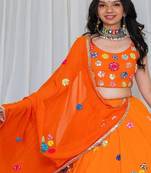 Shades Of Mirror - Random Multi Mirror Work Outfit - Orange
