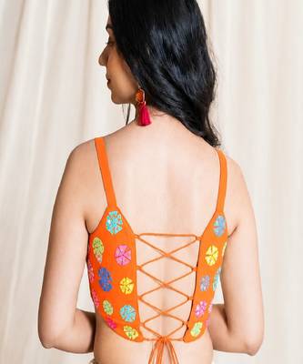 Shades Of Mirror - Random Multi Mirror Work Outfit - Orange 4