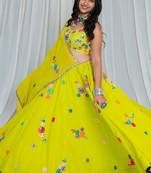 Shades Of Mirror - Random Multi Mirror Work Outfit -Lime Green