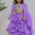 Lilac embroidered silk organza lehenga set