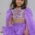 Lilac embroidered silk organza lehenga set