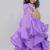 Lilac embroidered silk organza lehenga set