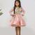 Peach embroidered satin net dress