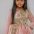 Peach embroidered satin net dress