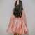 Peach embroidered satin net dress