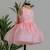 Peach embroidered satin organza frock