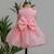 Peach embroidered satin organza frock