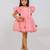 Peach embroidered jimmychoo organza frock