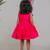 Blue pink embroidered silk dress