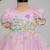 Pink embroidered satin organza frock