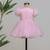 Pink embroidered satin organza frock