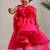 Pink embroidered high low silk gown