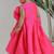 Pink embroidered high low silk gown