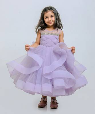 Purple horsehair stone net gown 1