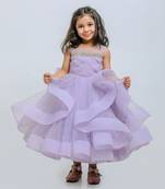 Purple horsehair stone net gown