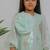 Sea green embroidered organza dress