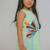 Sea green embroidered banana crepe dress
