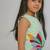 Sea green embroidered banana crepe dress