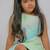 Sea green embroidered banana crepe dress