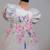 Off white embroidered silk frock