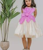 Ivory lilac white embroidered silk dress
