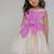 Ivory lilac white embroidered silk dress