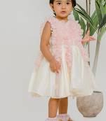 Ivory pink silk organza frock