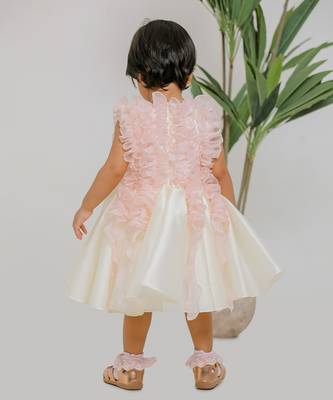 Ivory pink silk organza frock 4