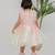 Ivory pink silk organza frock