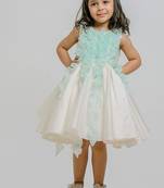 Ivory blue silk organza dress