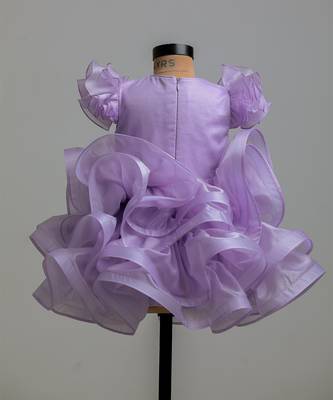 Lilac butterfly satin organza dress 2