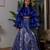 Royal blue embroidered satin lehenga choli