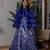 Royal blue embroidered satin lehenga choli