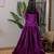 Royal purple embroidered velvet satin jacket lehenga set